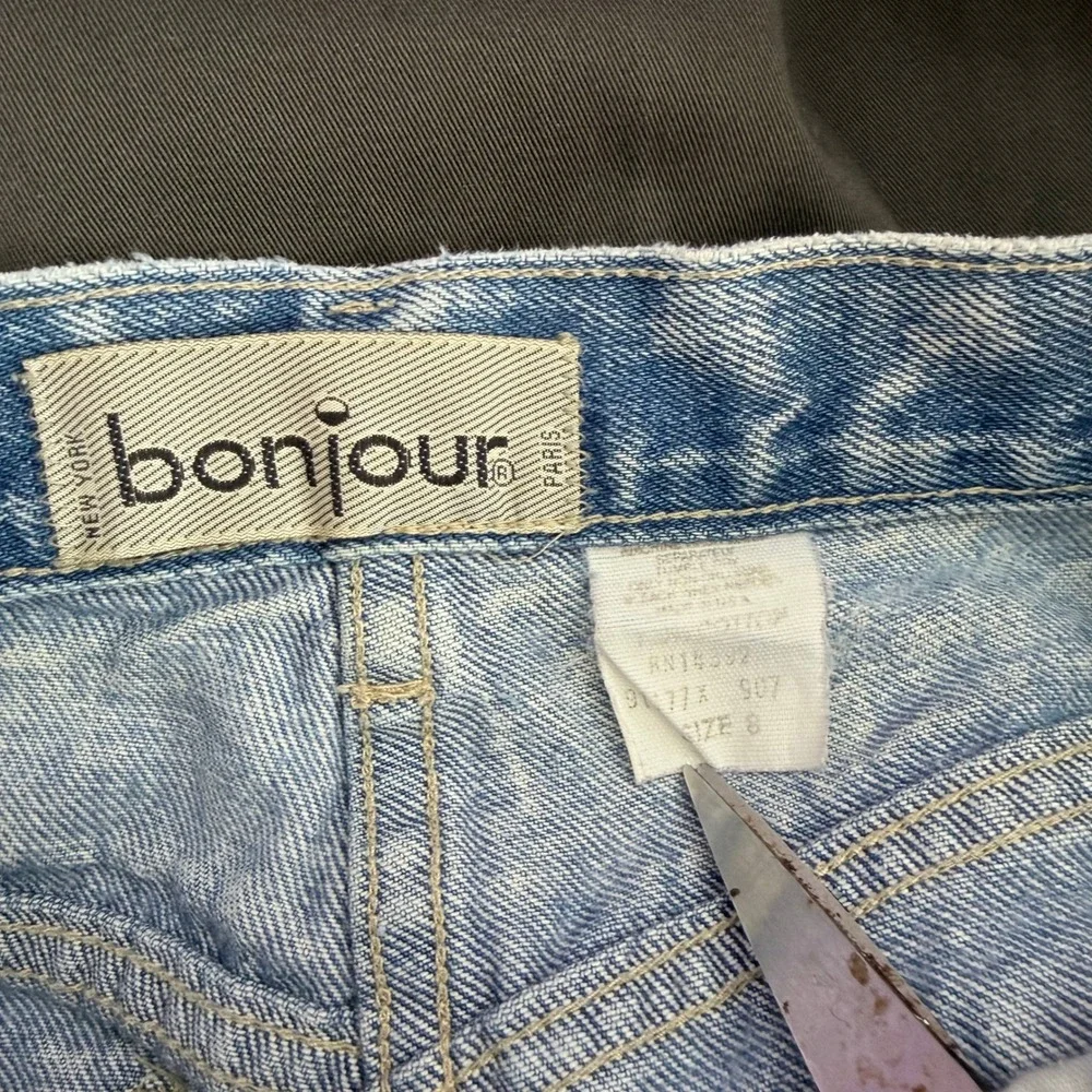 Vintage Acid Wash High Waisted Jeans Women's Light Blue Denim‎ Size 12